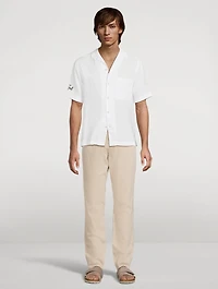 Alves Linen Embroidered Camp Shirt