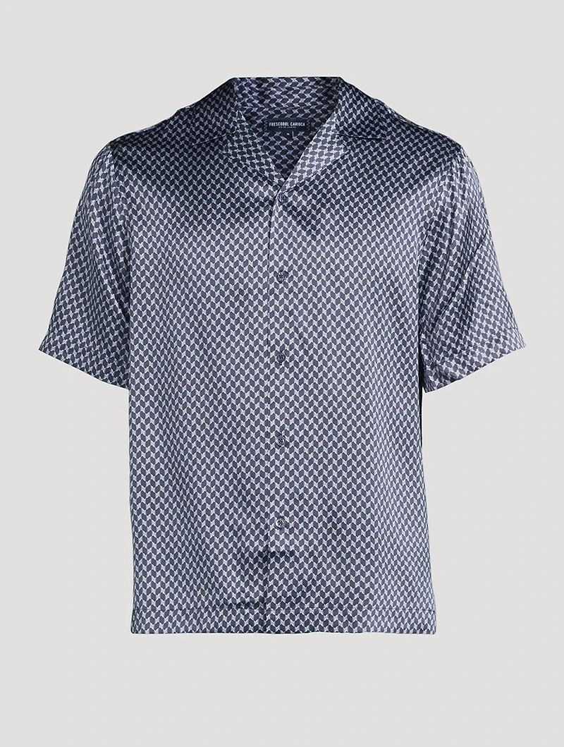 Roberto Silk Printed Camp Shirt