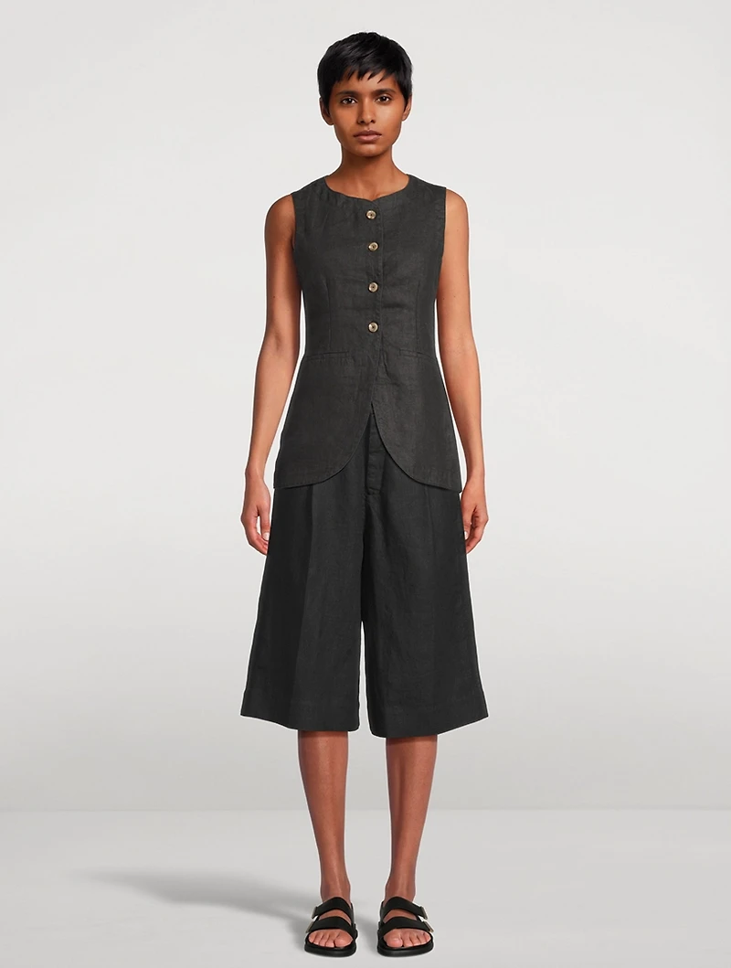 Hepburn Linen Bermuda Shorts