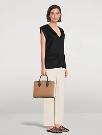 Midi Leather Tote Bag