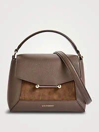 Mosaic Leather And Suede Top Handle Bag