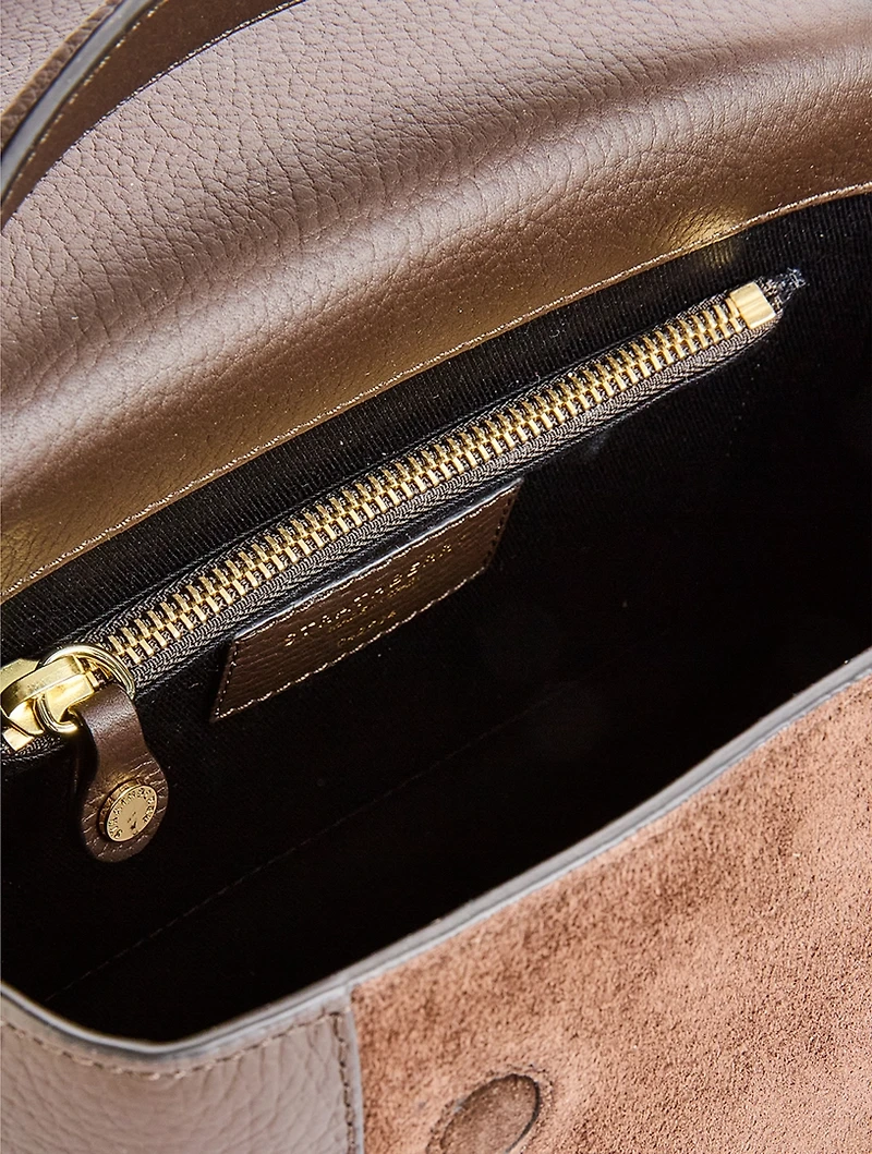 Mosaic Leather And Suede Top Handle Bag