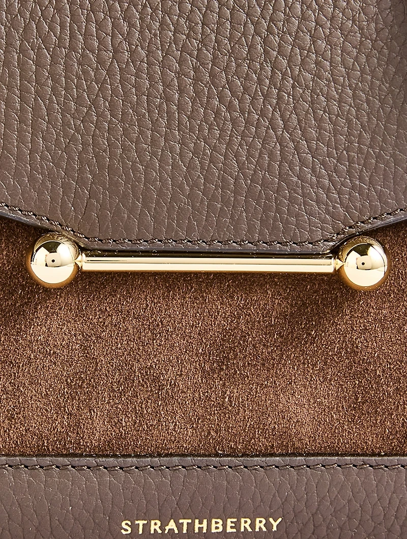 Mosaic Leather And Suede Top Handle Bag