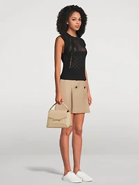 Mosaic Leather Top Handle Bag