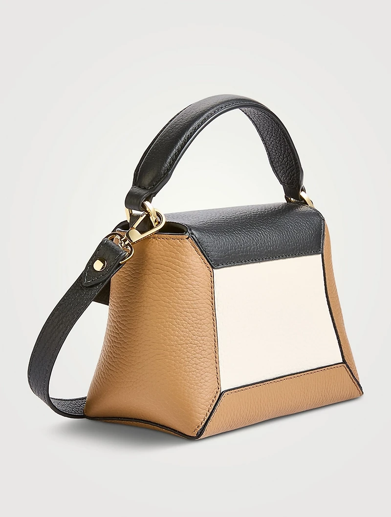 Nano Mosaic Leather Top Handle Bag