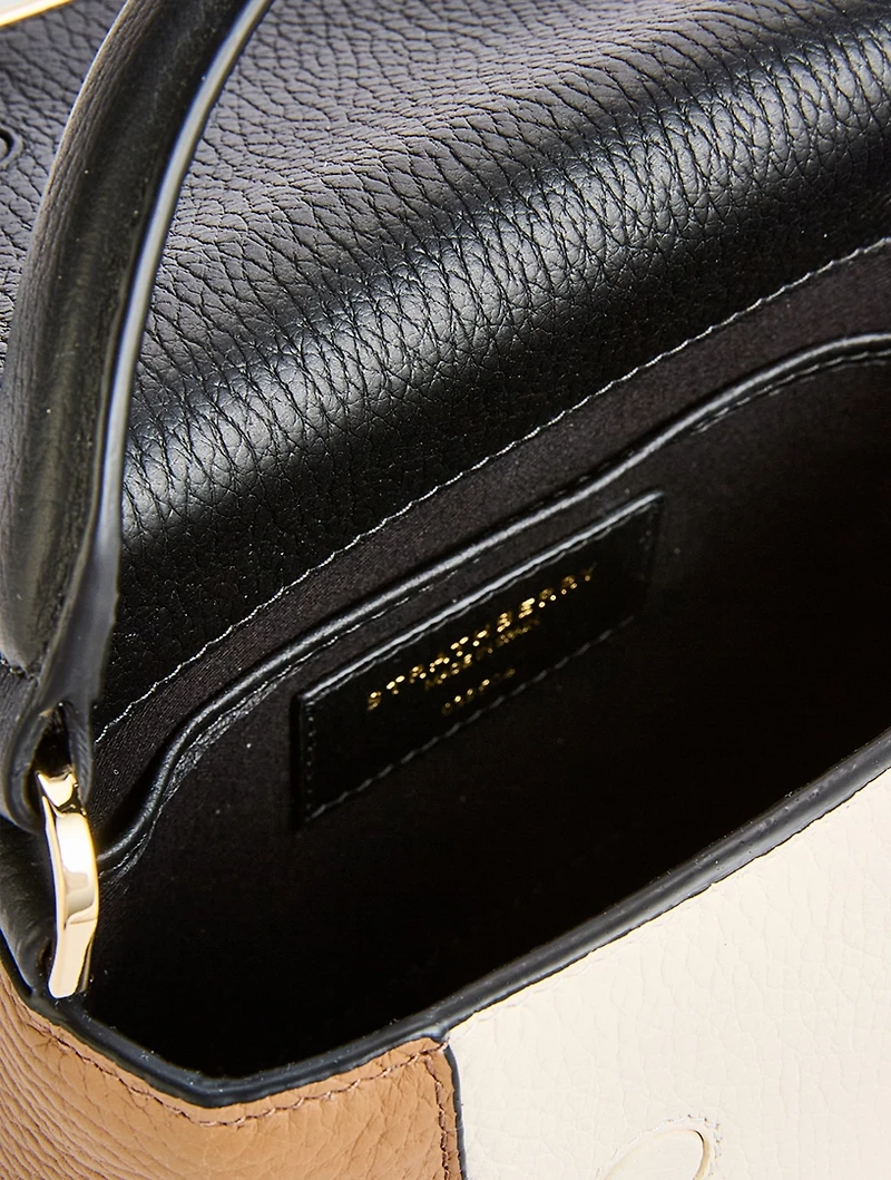 Nano Mosaic Leather Top Handle Bag