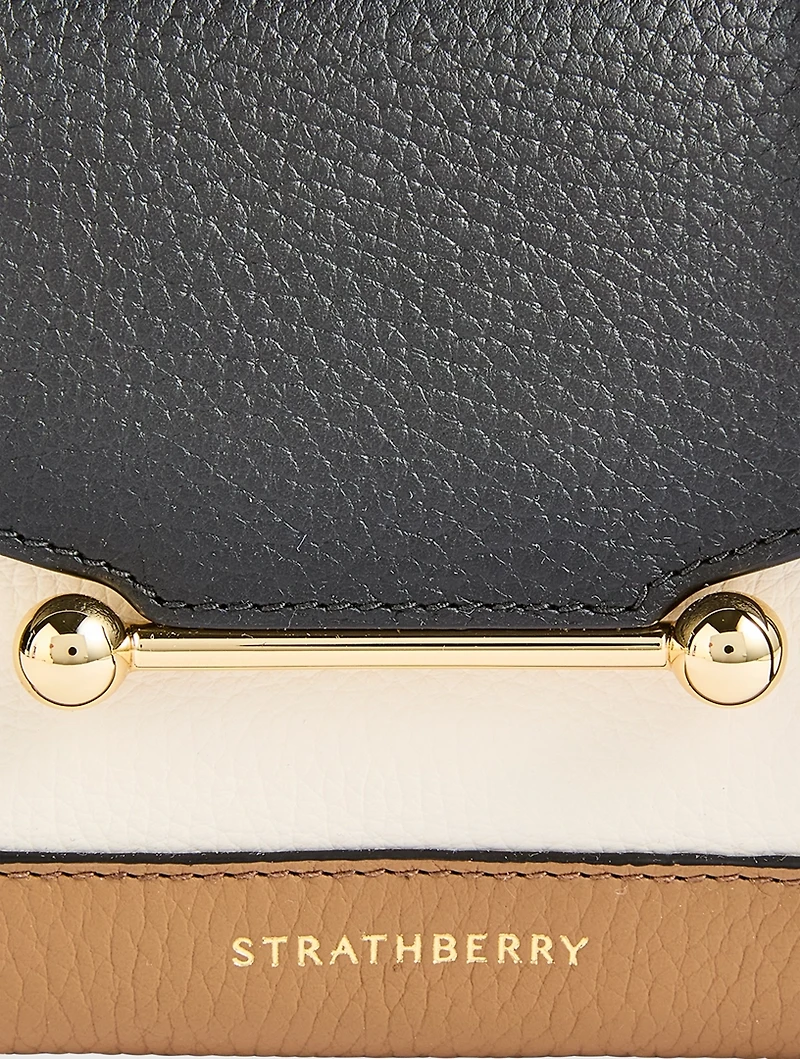 Nano Mosaic Leather Top Handle Bag