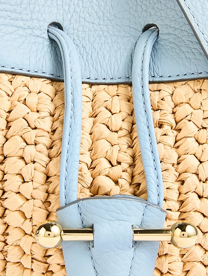 Osette Leather And Raffia Bucket Bag