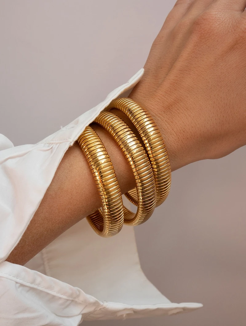 Set Of Three Flex Snake Chain Bracelets