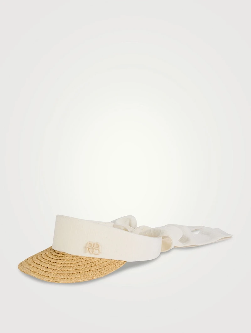 Braide Straw And Linen Visor