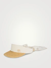 Braide Straw And Linen Visor