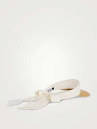 Braide Straw And Linen Visor