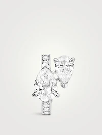 Right Serti Sur Vide 18K White Gold Hoop Earring With Diamonds