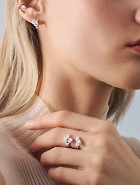 Right Serti Sur Vide 18K White Gold Hoop Earring With Diamonds