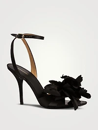 Ghilly Floral-Embellished Satin Sandals
