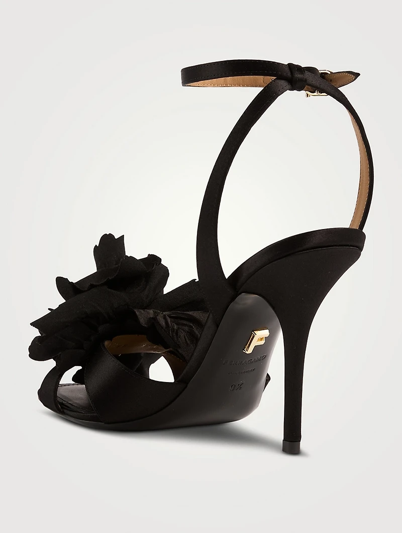 Ghilly Floral-Embellished Satin Sandals