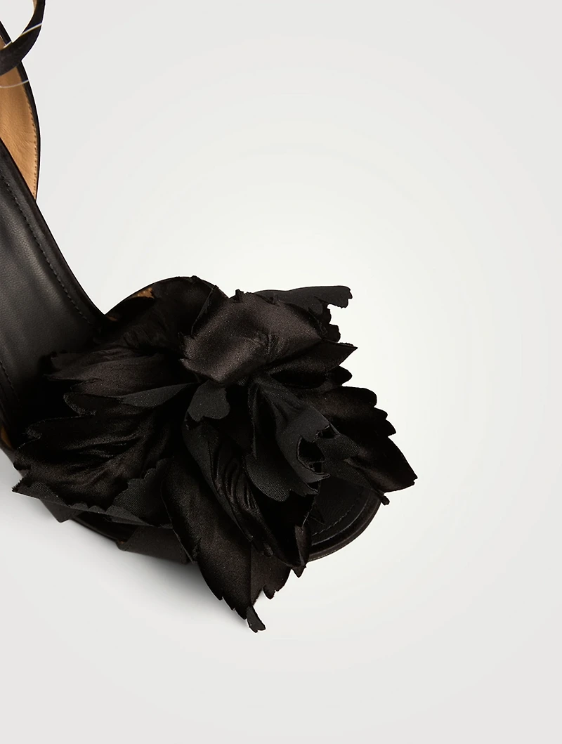 Ghilly Floral-Embellished Satin Sandals