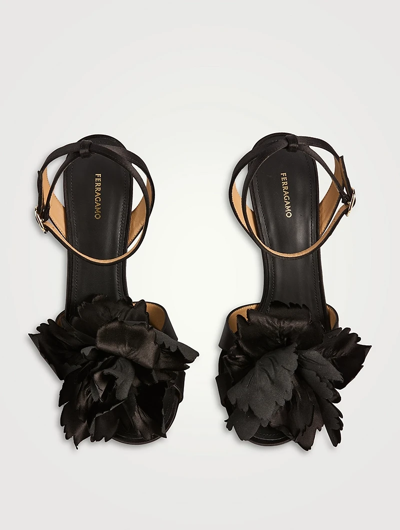 Ghilly Floral-Embellished Satin Sandals