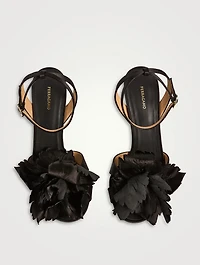 Ghilly Floral-Embellished Satin Sandals