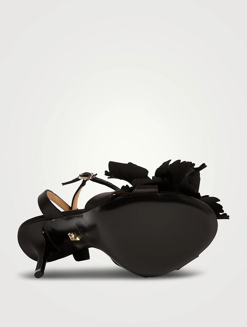 Ghilly Floral-Embellished Satin Sandals