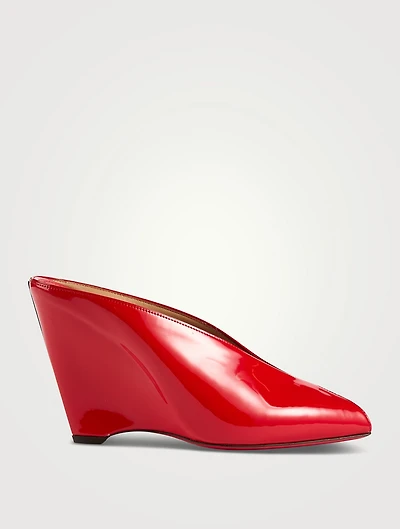 Alicia Patent Leather Wedge Mules