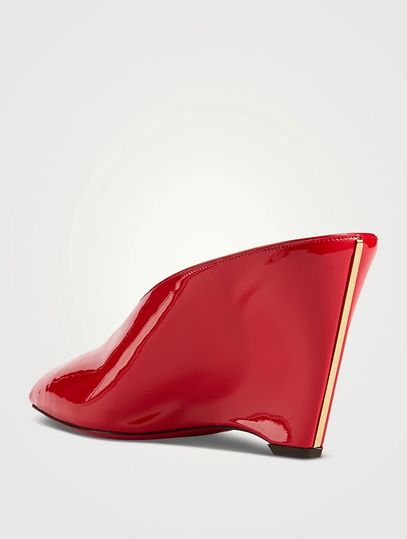 Alicia Patent Leather Wedge Mules