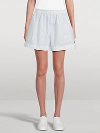 Nylon Shorts Striped Print