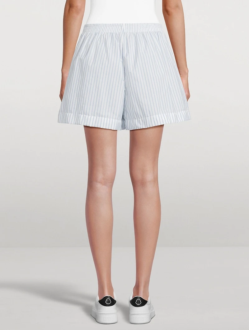 Nylon Shorts Striped Print