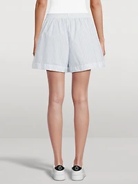 Nylon Shorts Striped Print