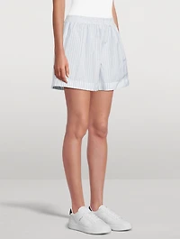 Nylon Shorts Striped Print