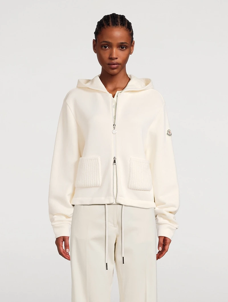 Knit Accent Zip Hoodie