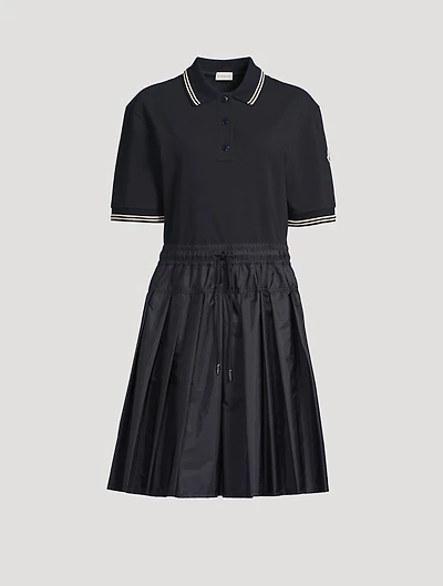 Mixed-Media Polo Dress