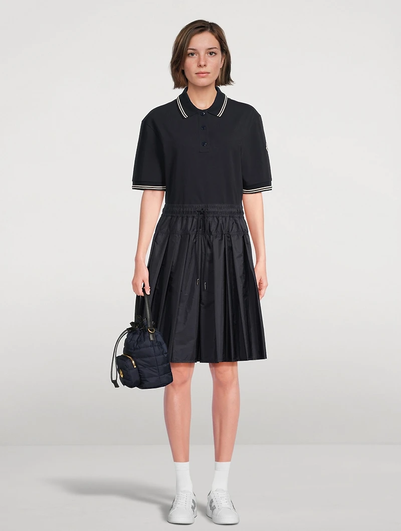 Mixed-Media Polo Dress