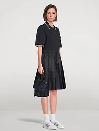 Mixed-Media Polo Dress