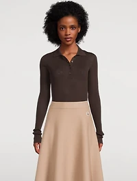 Ribbed Wool Polo Shirt