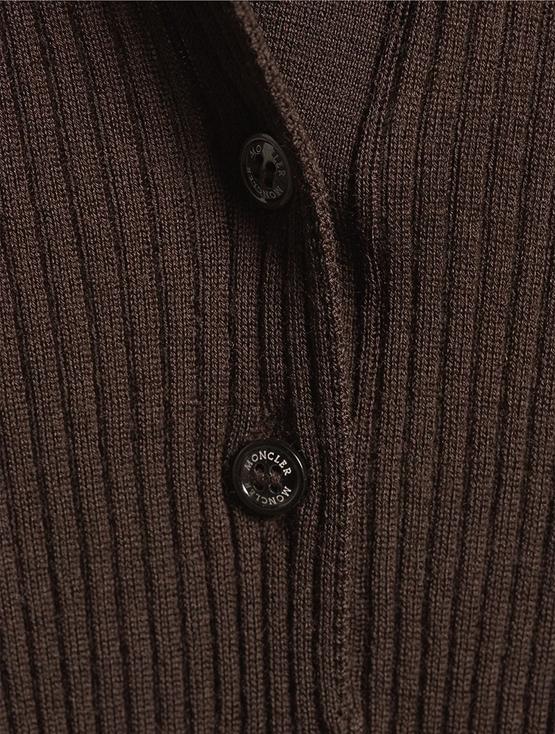 Ribbed Wool Polo Shirt