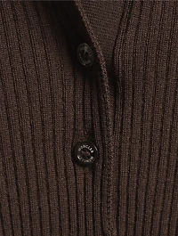Ribbed Wool Polo Shirt