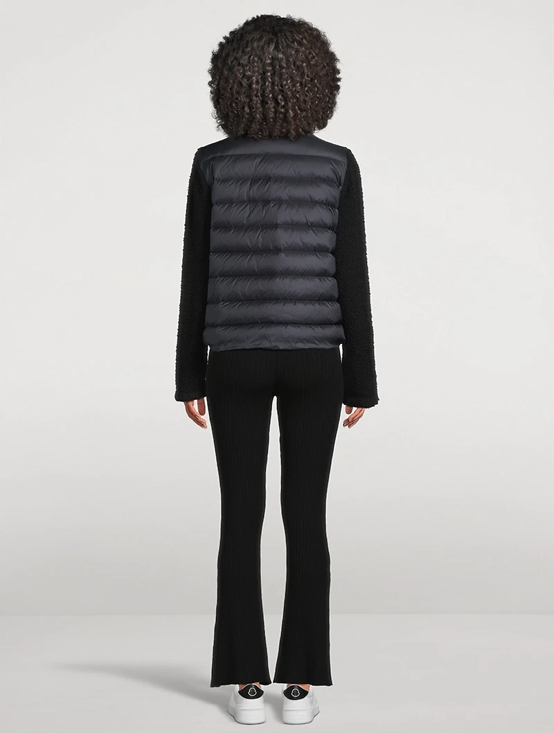 Bouclé Down Cardigan