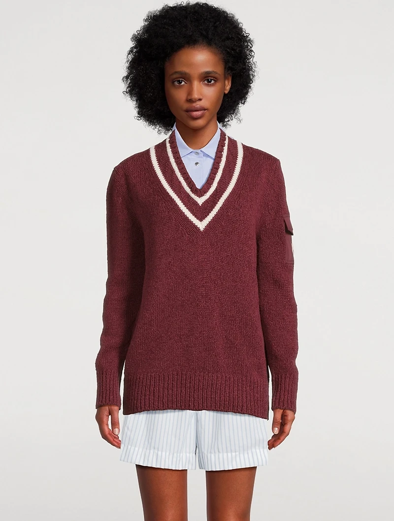 Wool-Blend Padded Sweater