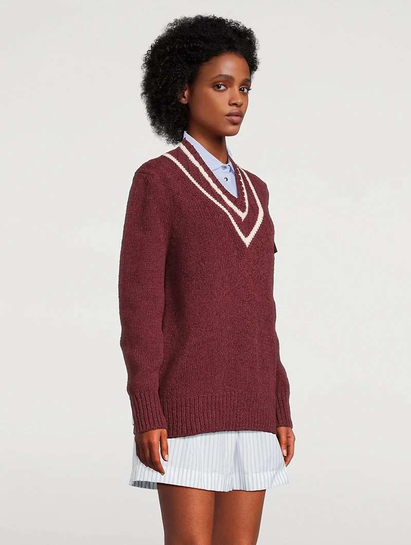 Wool-Blend Padded Sweater