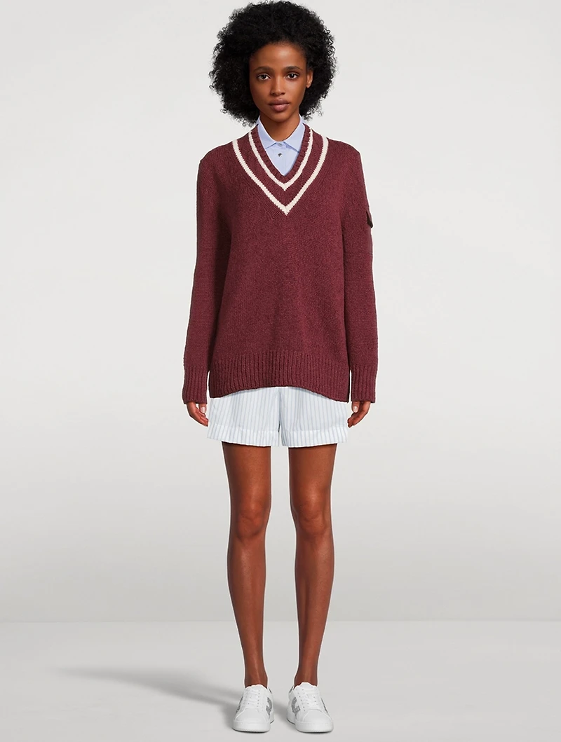 Wool-Blend Padded Sweater
