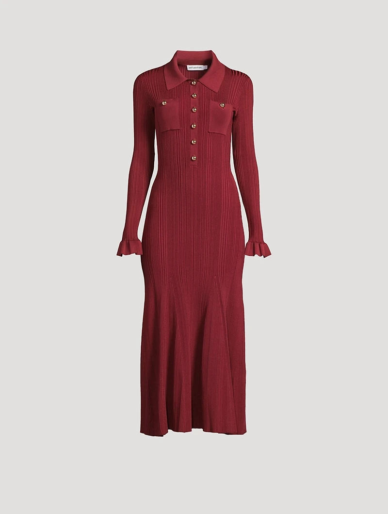 Rib-Knit Midi Dress