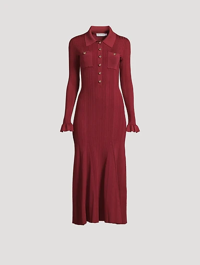 Rib-Knit Midi Dress