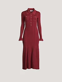 Rib-Knit Midi Dress