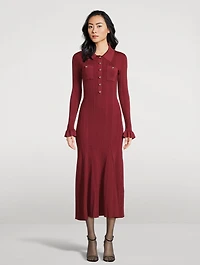 Rib-Knit Midi Dress