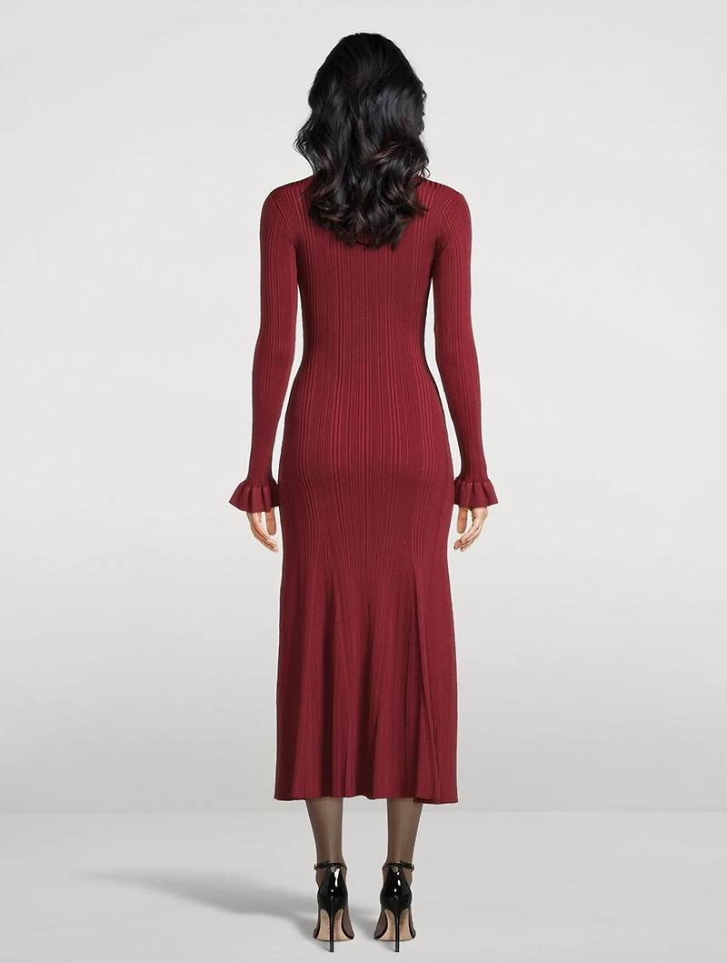 Rib-Knit Midi Dress