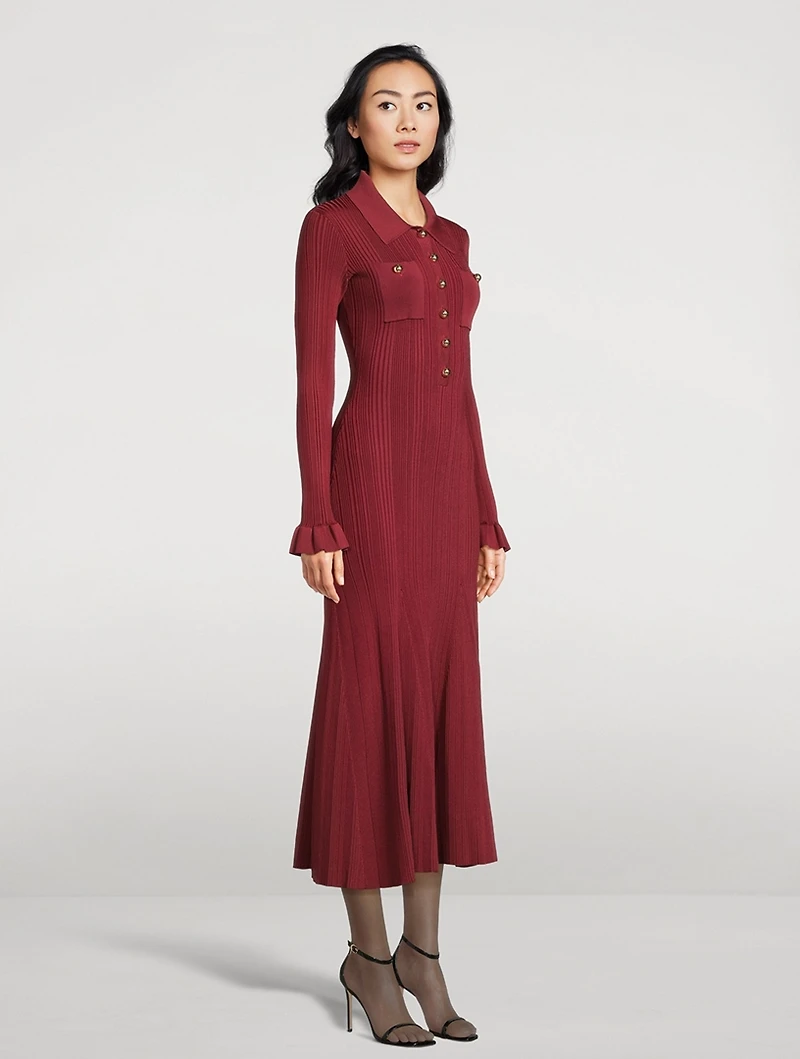 Rib-Knit Midi Dress
