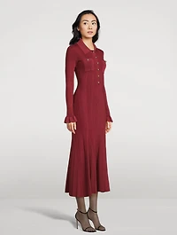 Rib-Knit Midi Dress