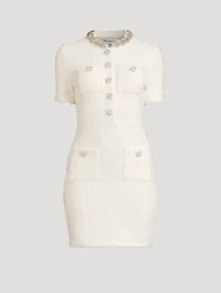 Embellished Bouclé Mini Dress