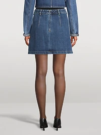 Braided Denim Mini Skirt